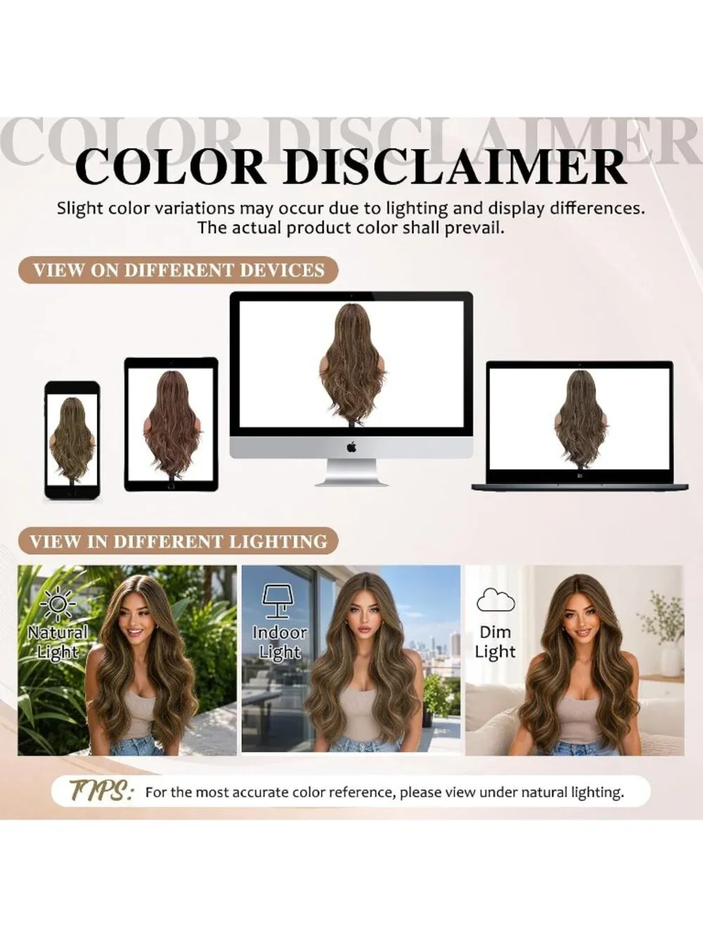 Women's 26 Inch Ash Brown Long Wavy Synthetic Glue Less 4x4 Lace Front Wig